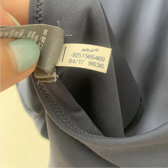 Aerie Swim One Piece High Leg Side Cut Out One Piece Swimsuit S Blue Low Back - Picture 11 of 12